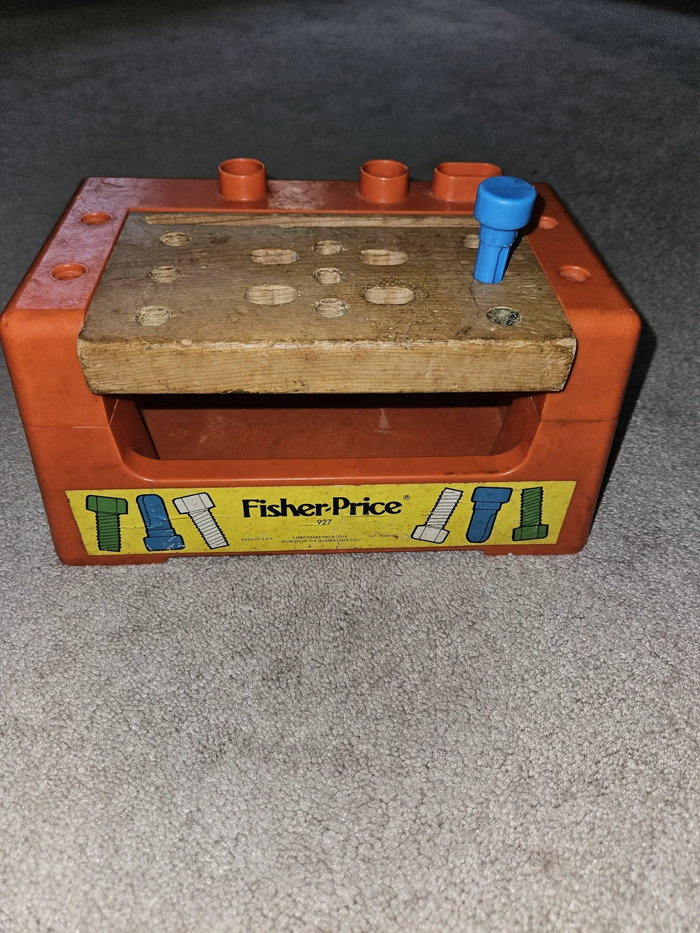 Vintage Fisher-Price Orange and Blue Pound-A-Peg Kids Toy